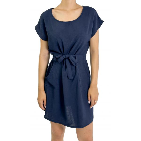 Vestito corto con fiocco girocollo 